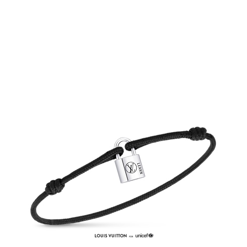 Silver Lockit Bracelet, Sterling Silver Black Laquered and Black Polyester Cord in Jewellery's Categories Bracelets collections by Louis Vuitton (Product zoom)