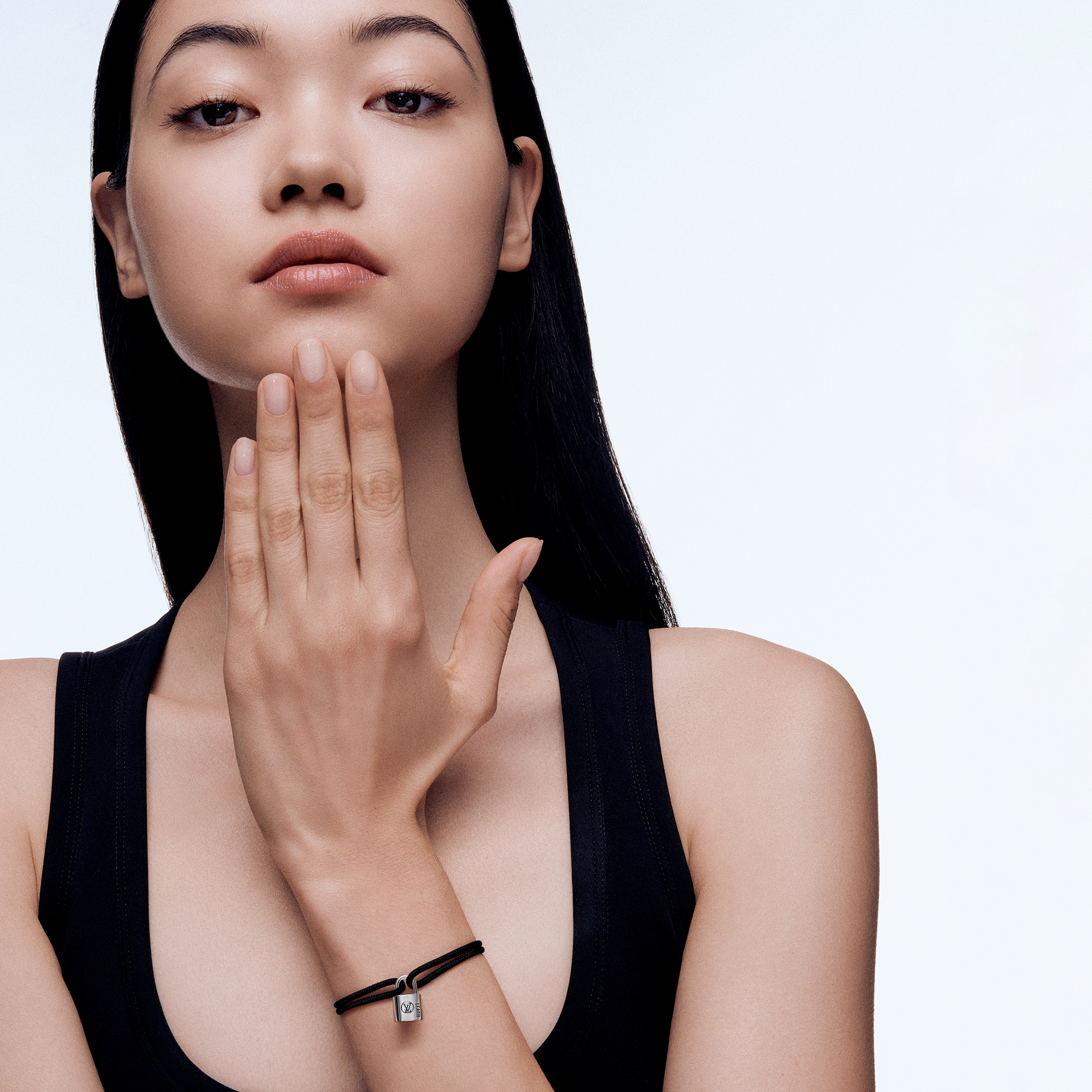 Silver Lockit Bracelet, Sterling Silver Black Laquered and Black Polyester Cord  in Jewellery