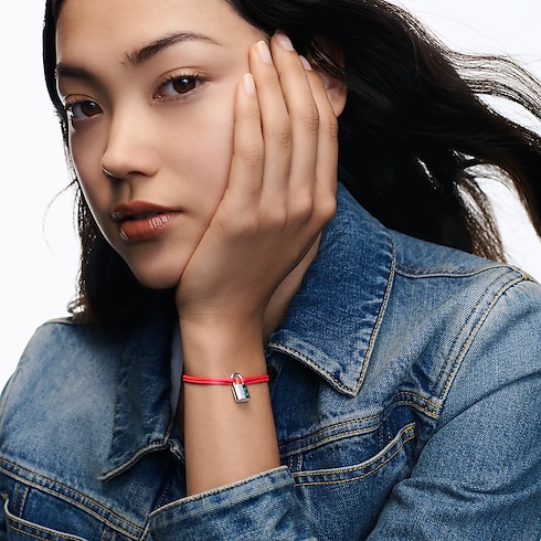 Silver Lockit x Felix Bracelet, Sterling Silver, Blue Lacquer and Polyester Cord in Jewellery's Categories Bracelets collections by Louis Vuitton (Product zoom)