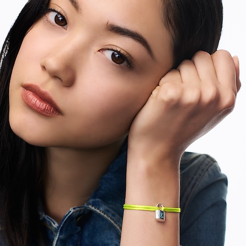 Silver Lockit x Felix Bracelet, Sterling Silver, Blue Lacquer and Polyester Cord in Jewellery's Categories Bracelets collections by Louis Vuitton (Product zoom)