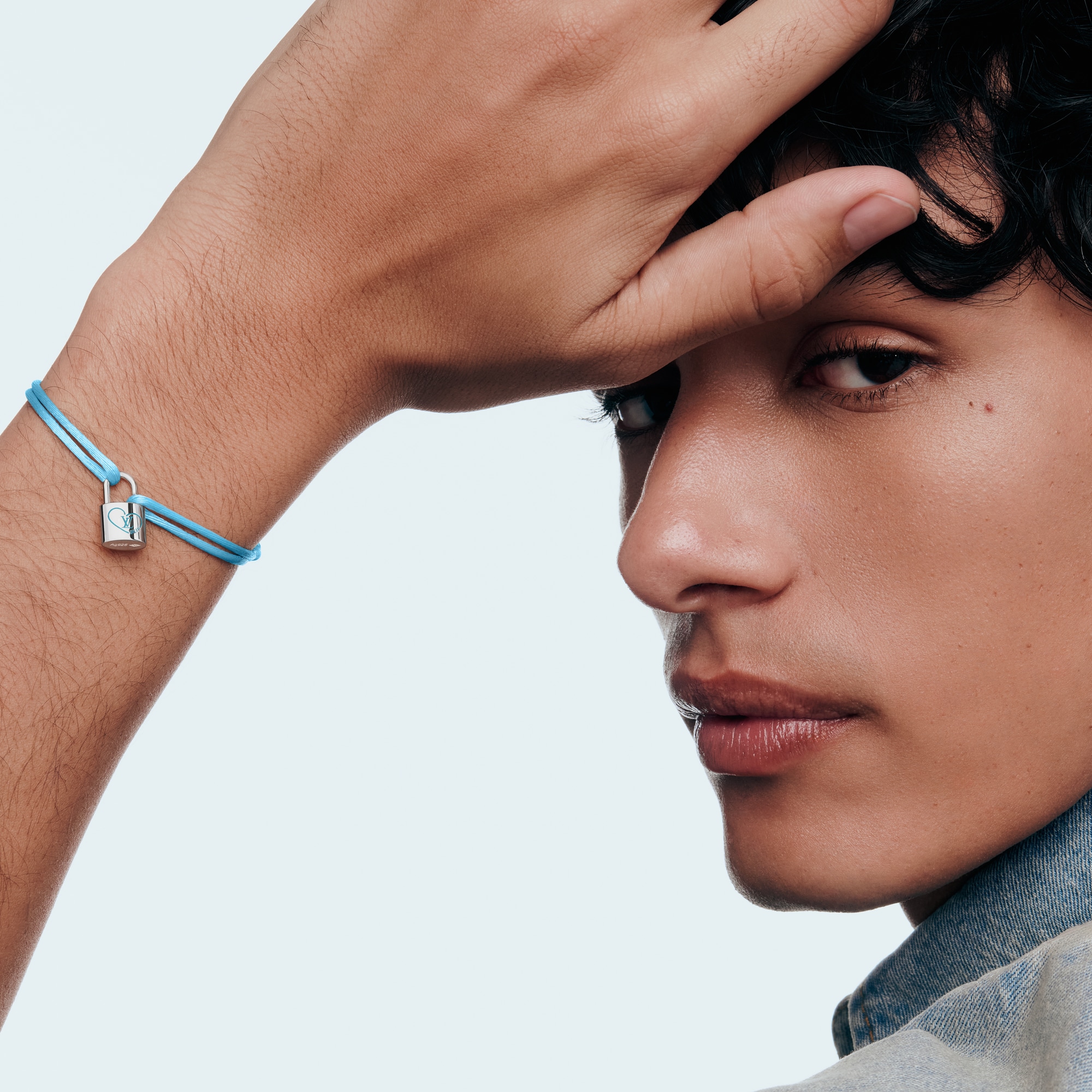 Silver Lockit x Felix Lee Bracelet, Sterling Silver, Blue Lacquer 
