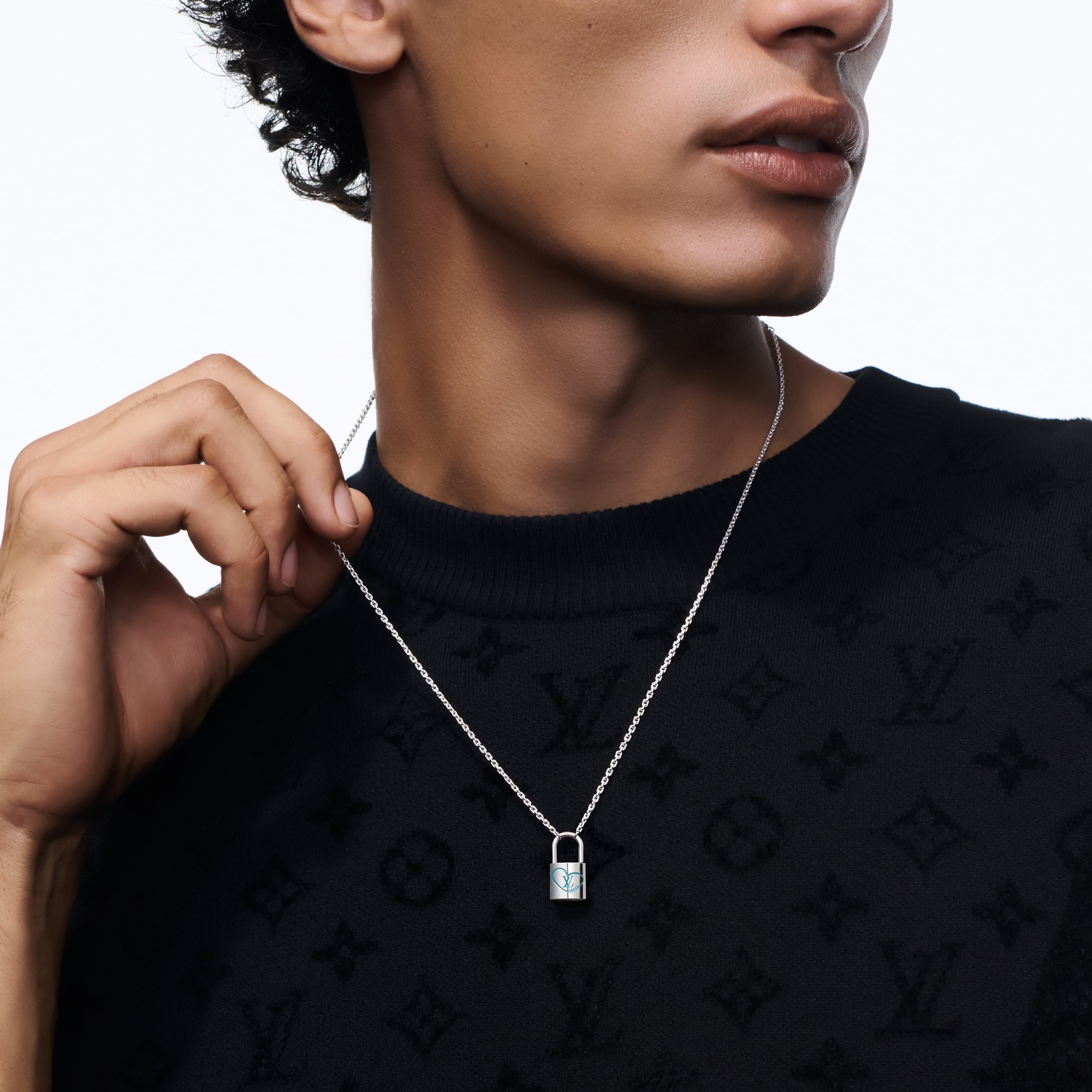 Silver Lockit x Felix Pendant, Sterling Silver and Blue Lacquer  in Jewellery