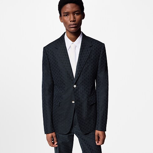 Single-Breasted Silk And Cotton Pont Neuf Jacket in Men's Ready-to-Wear All Ready-to-Wear collections by Louis Vuitton (Product zoom)