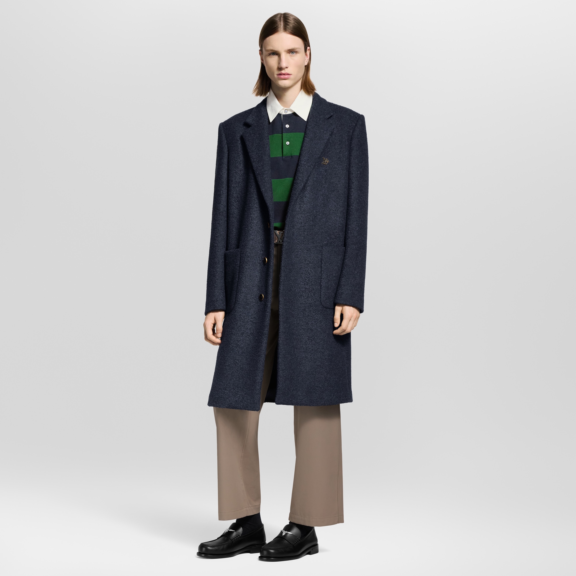 Single-Breasted Wool City Coat  in Men