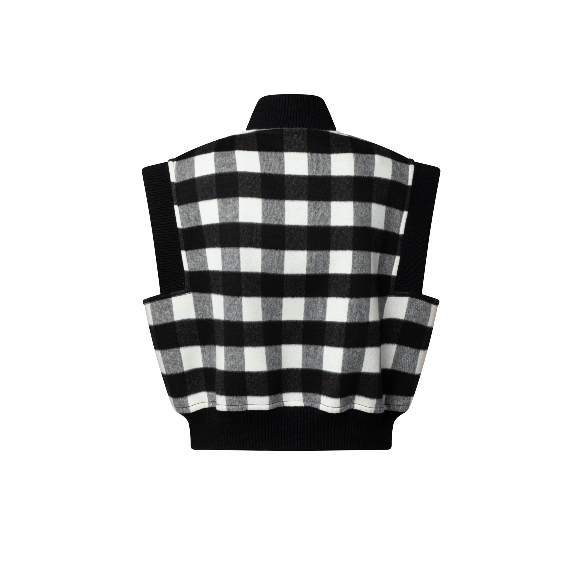 Sleeveless Check Bomber Jacket  in Women