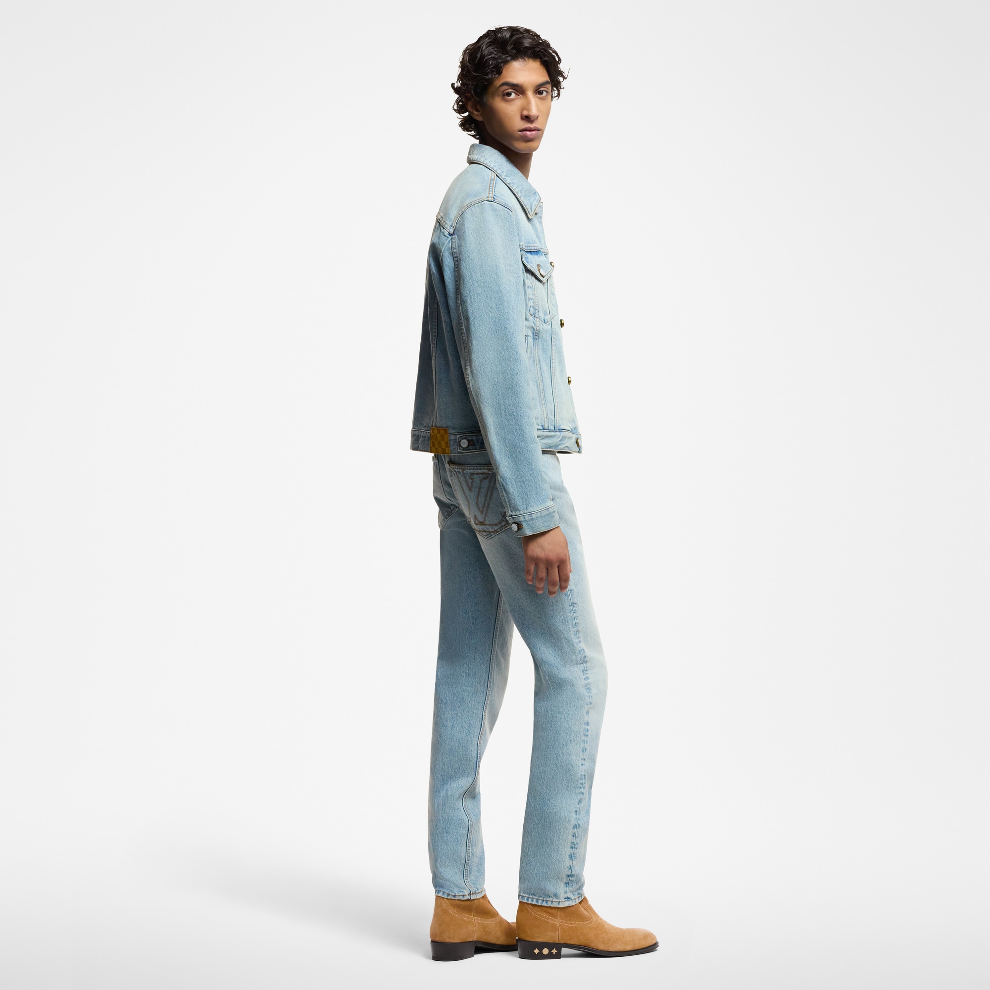 Slim Fit Denim Pants   in Men