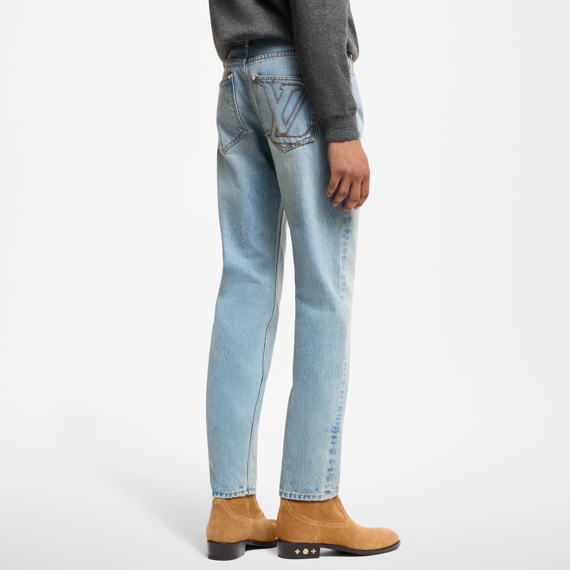 Slim Fit Denim Pants   in Men