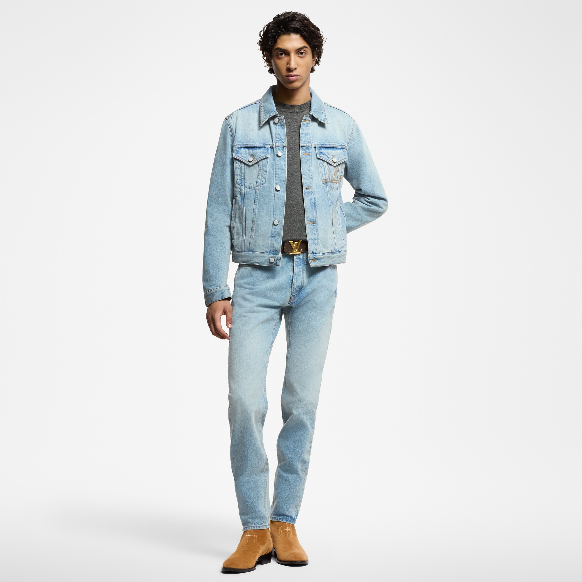 Slim Fit Denim Pants   in Men