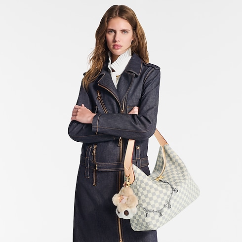 Slouchy MM Damier Azur Canvas in Bags and Small Leather Goods's Women Bags New In collections by Louis Vuitton (Product zoom)