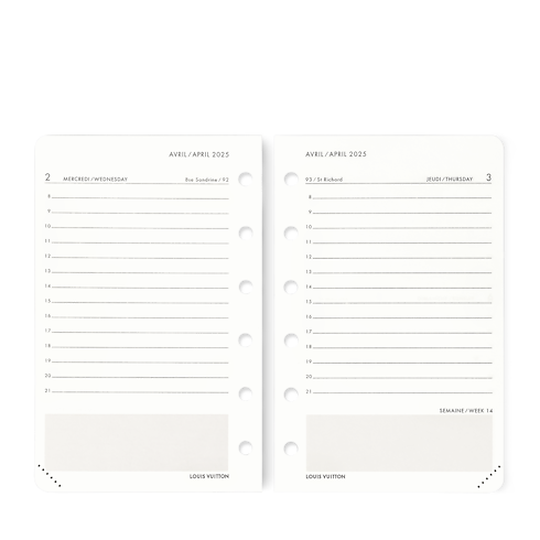 Small Functional Daily Agenda Refill 2025 in Trunks, Travel and Home's Library Office and Writing collections by Louis Vuitton (Product zoom)