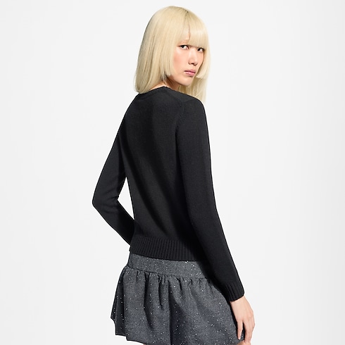 Sparkle Signature Cashmere Pullover cropped worn view