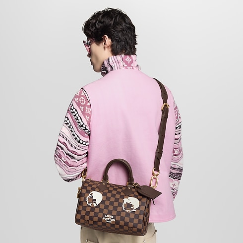 Speedy 25 Bandoulière Damier Ebene Canvas in Bags and Small Leather Goods's Men Bags Newness collections by Louis Vuitton (Product zoom)