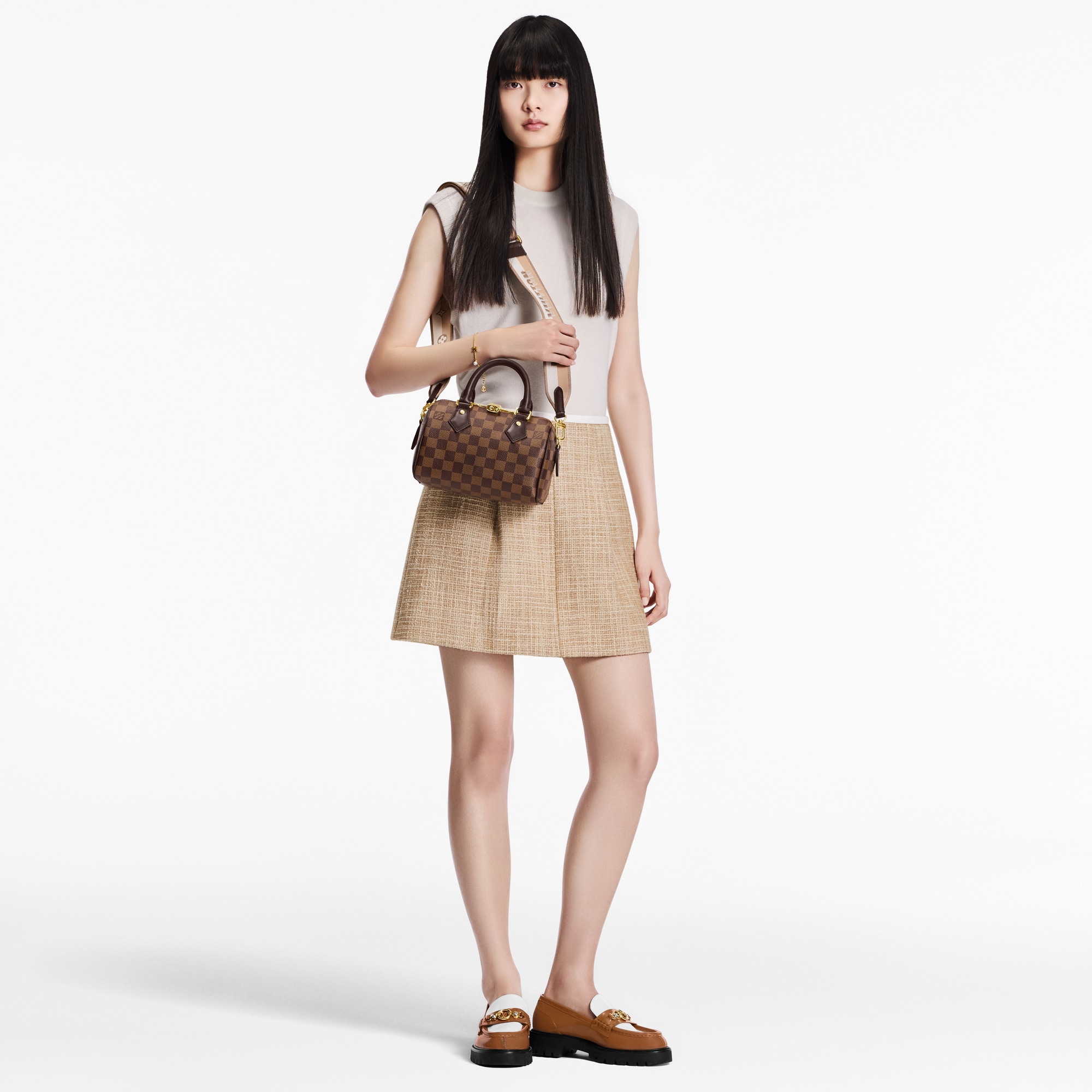 Speedy Bandoulière 20 Damier Ebene Canvas in Women