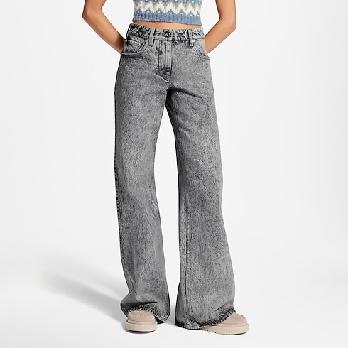 Stonewashed Flare Jeans back view