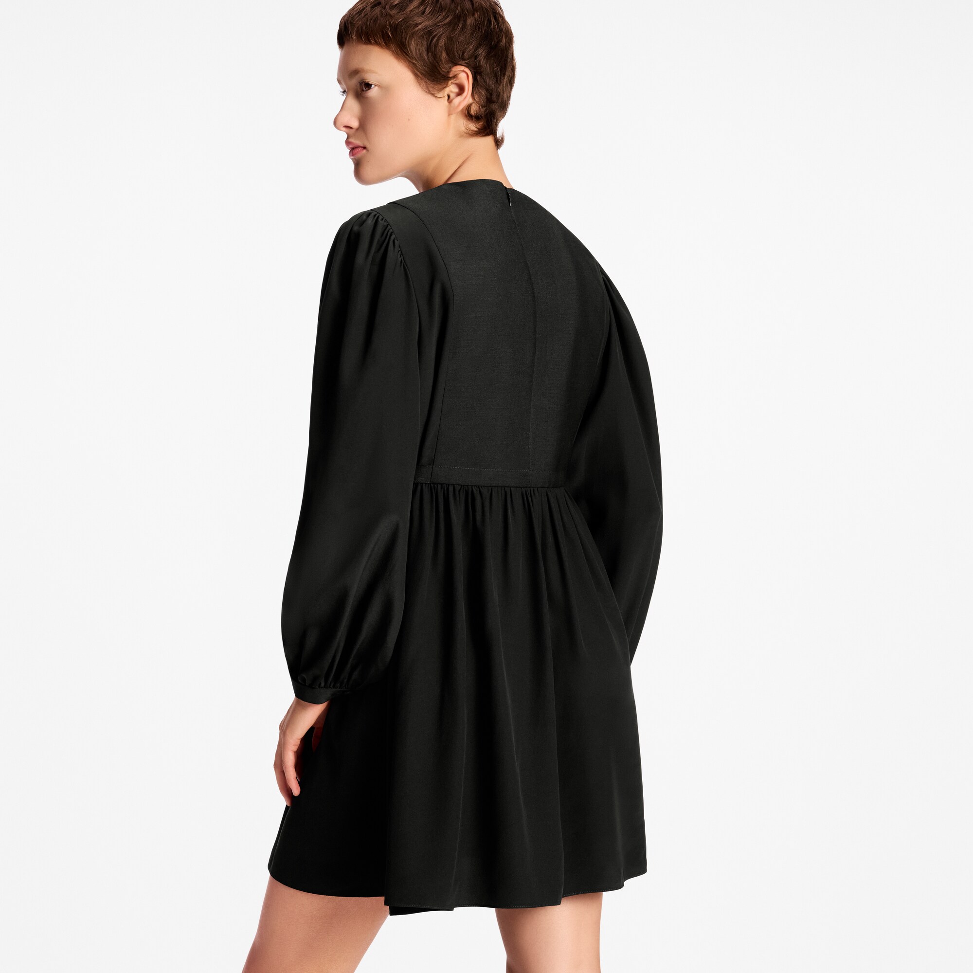 Stud Collar Long-Sleeved Dress  in Women