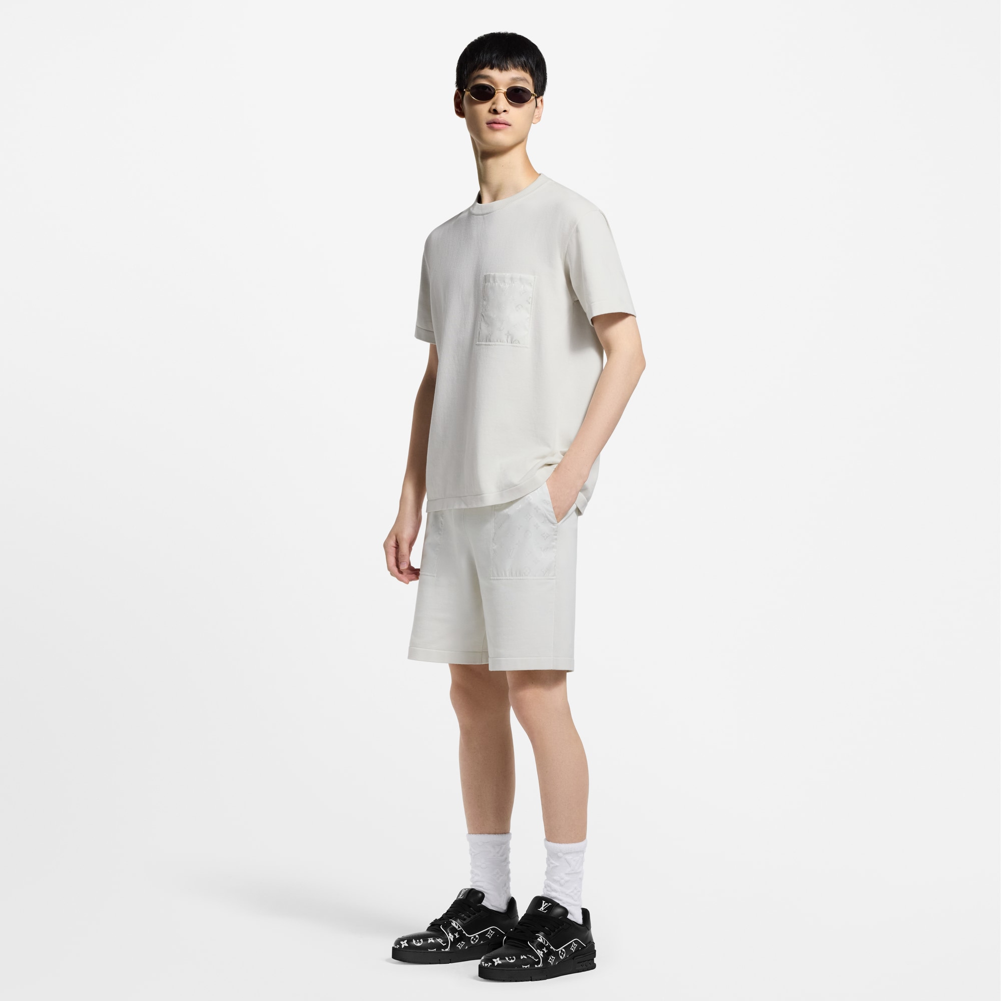 T-Shirt With Monogram Nylon Details  in Men