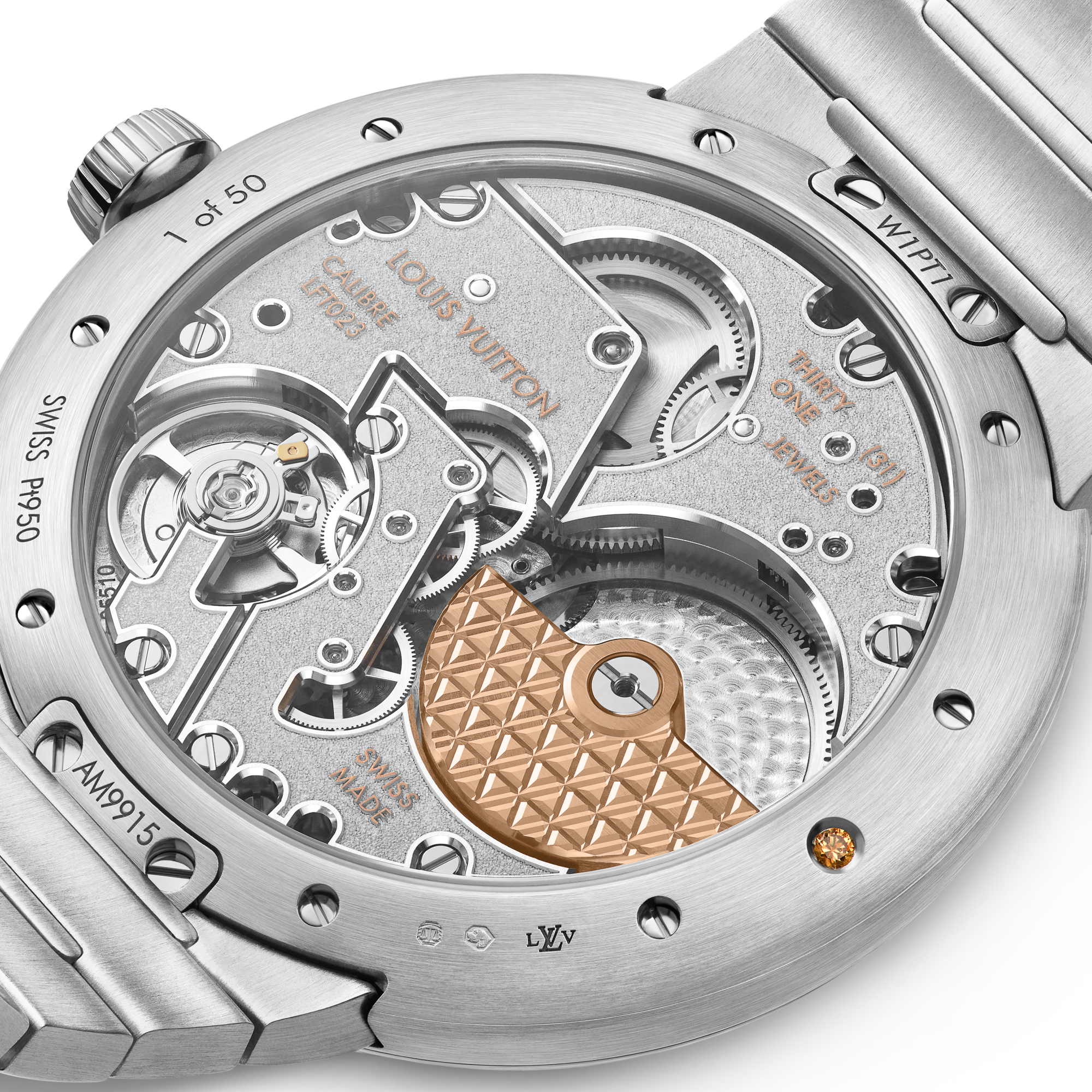 Tambour, Automatic, 40mm, Platinum, sapphires and rubies  in Watches