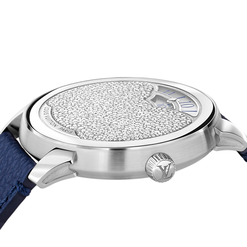 Tambour Convergence, Automatic, 37mm, Platinum and diamonds in Watches's All Watches } collections by Louis Vuitton (Product zoom)
