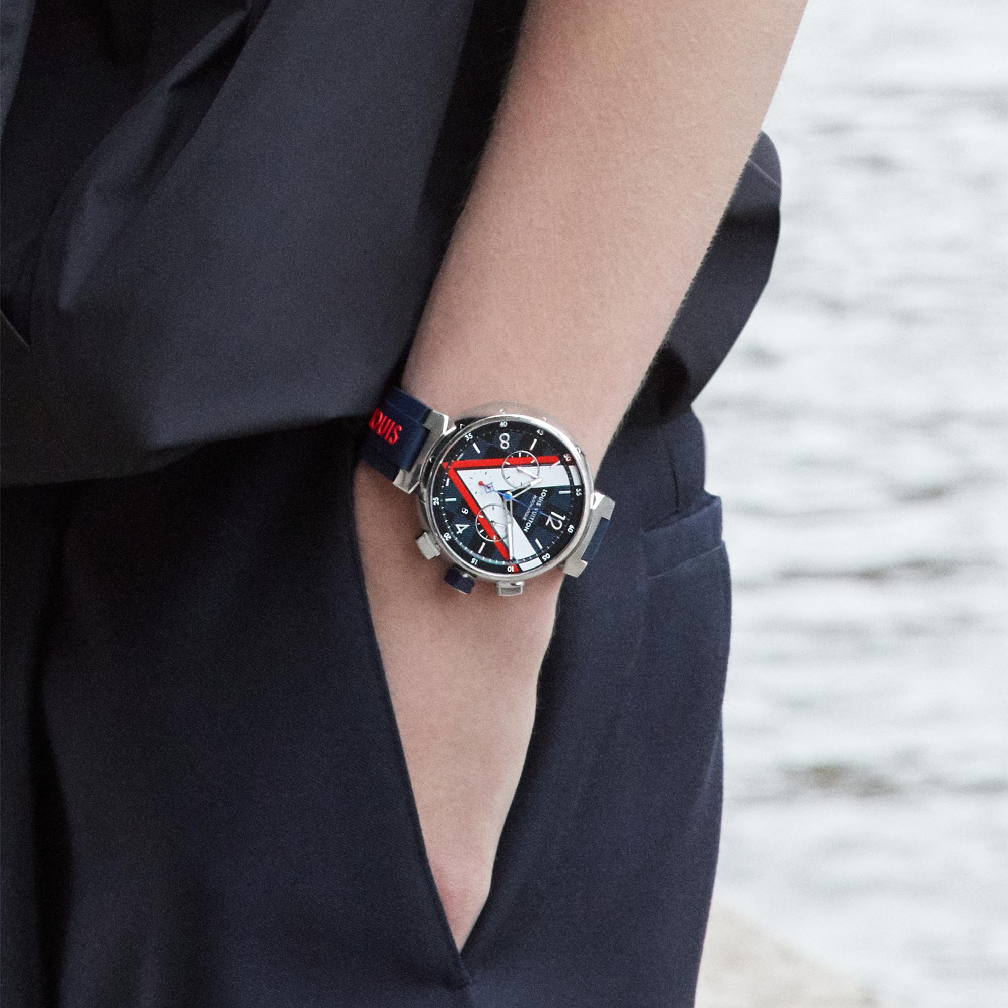 Tambour Damier Cobalt Chronograph 46mm - Watches and Jewellery | LOUIS  VUITTON