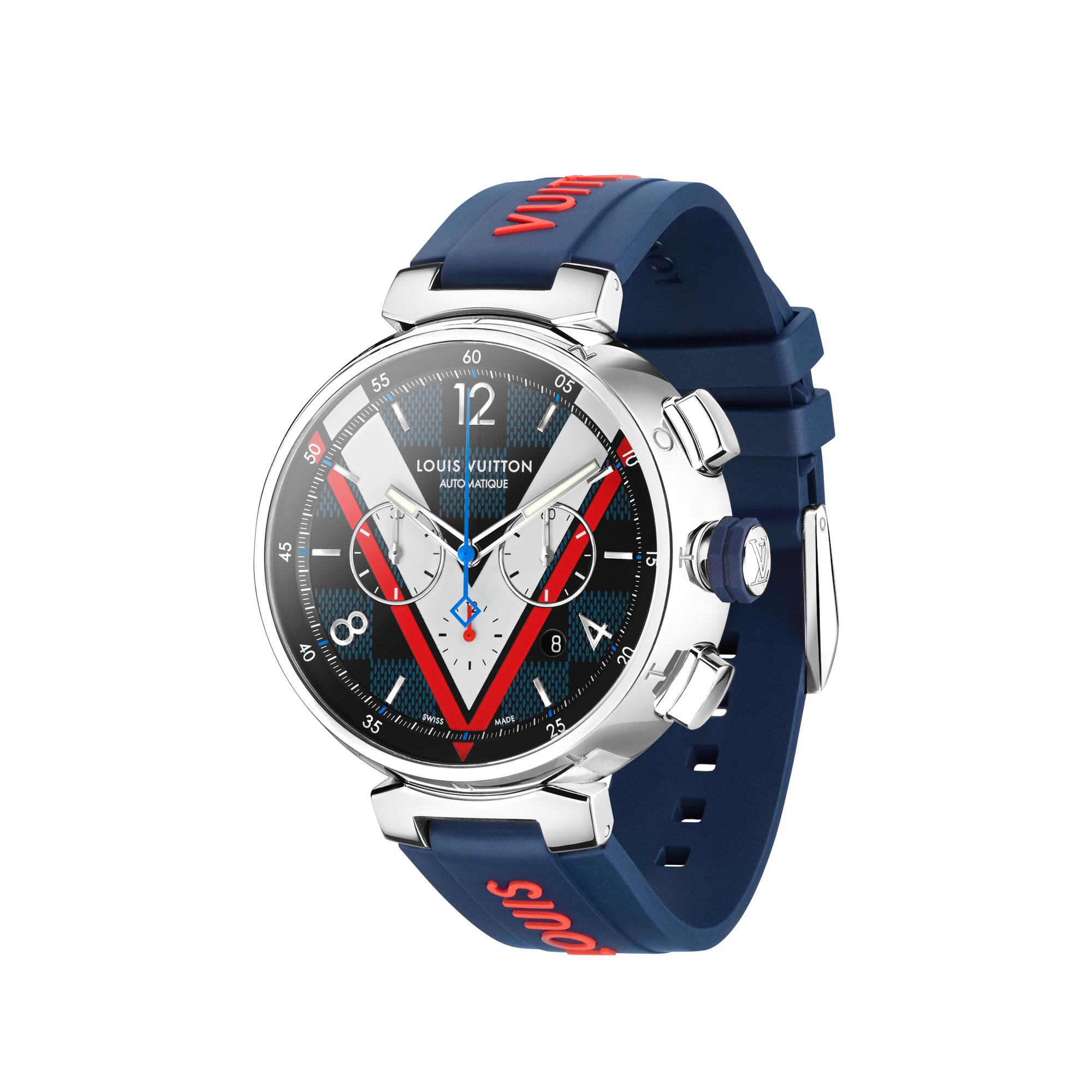 Tambour Damier Cobalt Chronograph 46mm - Watches and Jewellery | LOUIS  VUITTON