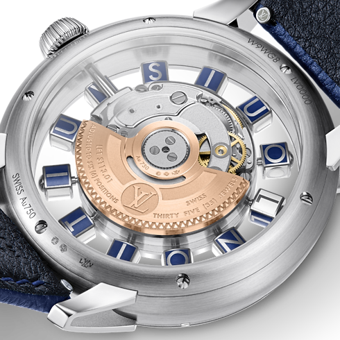 Tambour Spin Time Air, Automatic, 42.5mm, White gold in Watches's All Watches } collections by Louis Vuitton (Product zoom)