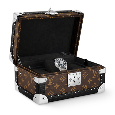 Tambour Spin Time Air, Automatic, 42.5mm, White gold, Hawk's eye and diamonds in Watches's All Watches } collections by Louis Vuitton (Product zoom)