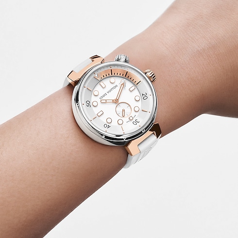 Tambour Street Diver, Quartz, 39.5mm, Steel and Rose Gold in Watches's All Watches } collections by Louis Vuitton (Product zoom)