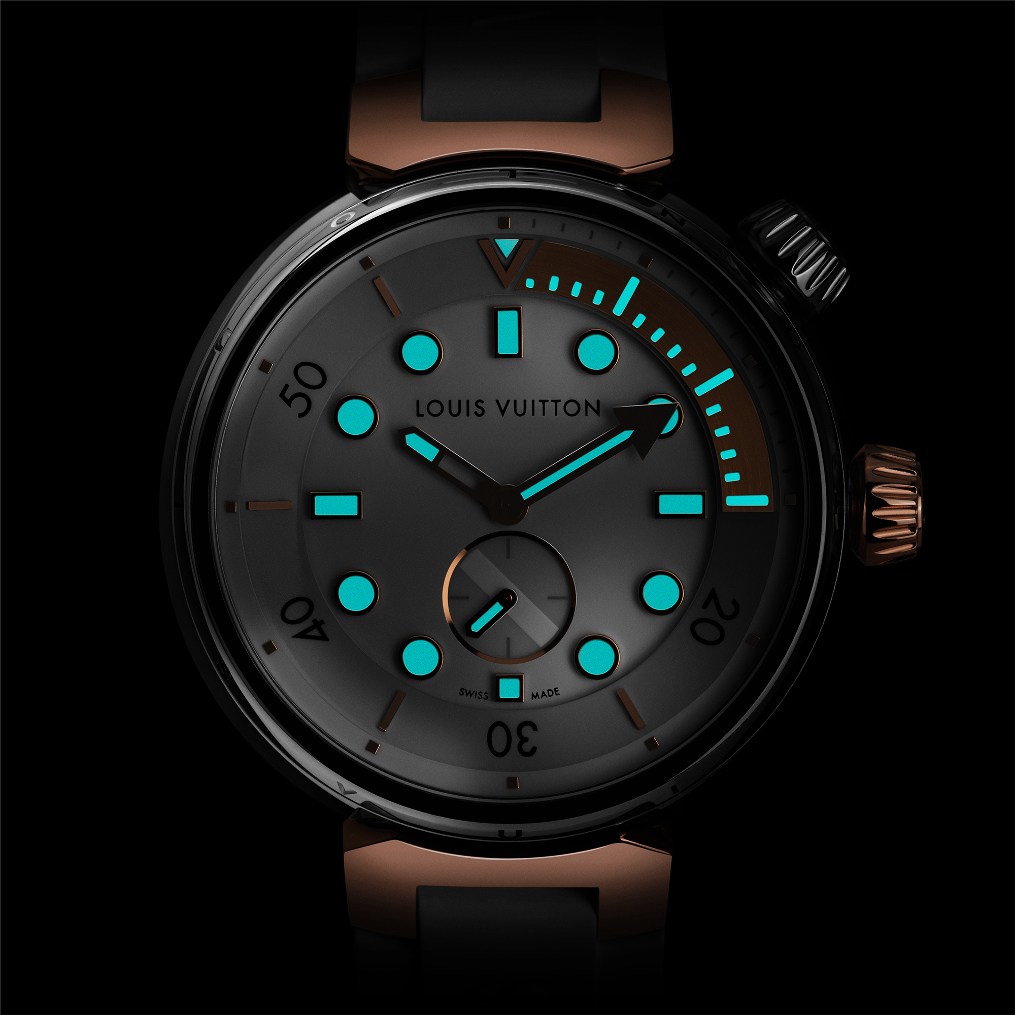 Tambour Street Diver, Quartz, 39.5mm, Steel and Rose Gold  in Watches