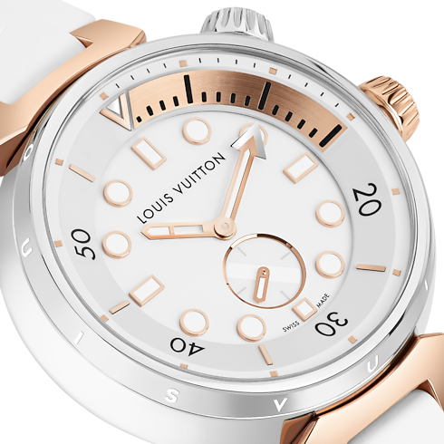Tambour Street Diver, Quartz, 39.5mm, Steel and Rose Gold in Watches's All Watches } collections by Louis Vuitton (Product zoom)