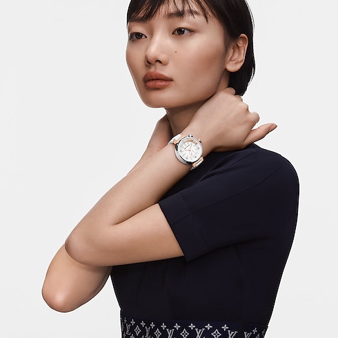 Tambour Street Diver, Quartz, 39.5mm, Steel and Rose Gold in Watches's All Watches } collections by Louis Vuitton (Product zoom)