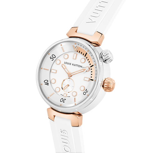 Tambour Street Diver, Quartz, 39.5mm, Steel and Rose Gold in Watches's All Watches } collections by Louis Vuitton (Product zoom)