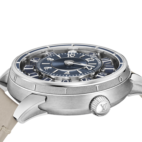 Tambour Taiko Spin Time Air, Automatic, 42.5mm, White gold in Watches's All Watches } collections by Louis Vuitton (Product zoom)