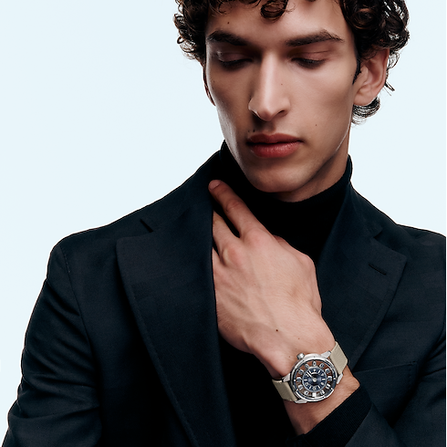 Tambour Taiko Spin Time Air, Automatic, 42.5mm, White gold in Watches's All Watches } collections by Louis Vuitton (Product zoom)