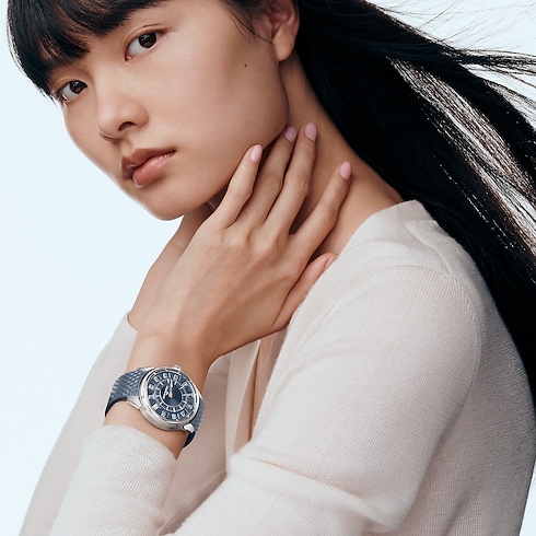 Tambour Taiko Spin Time, Automatic, 39.5mm, White gold in Watches's All Watches } collections by Louis Vuitton (Product zoom)