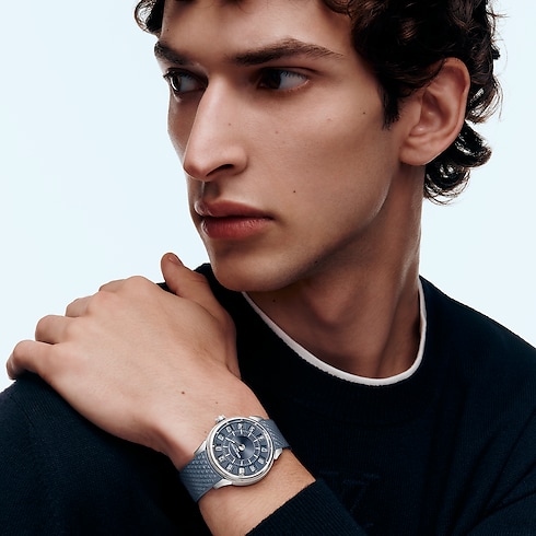 Tambour Taiko Spin Time, Automatic, 39.5mm, White gold in Watches's All Watches } collections by Louis Vuitton (Product zoom)