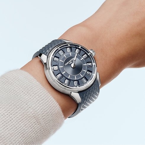 Tambour Taiko Spin Time, Automatic, 39.5mm, White gold in Watches's All Watches } collections by Louis Vuitton (Product zoom)