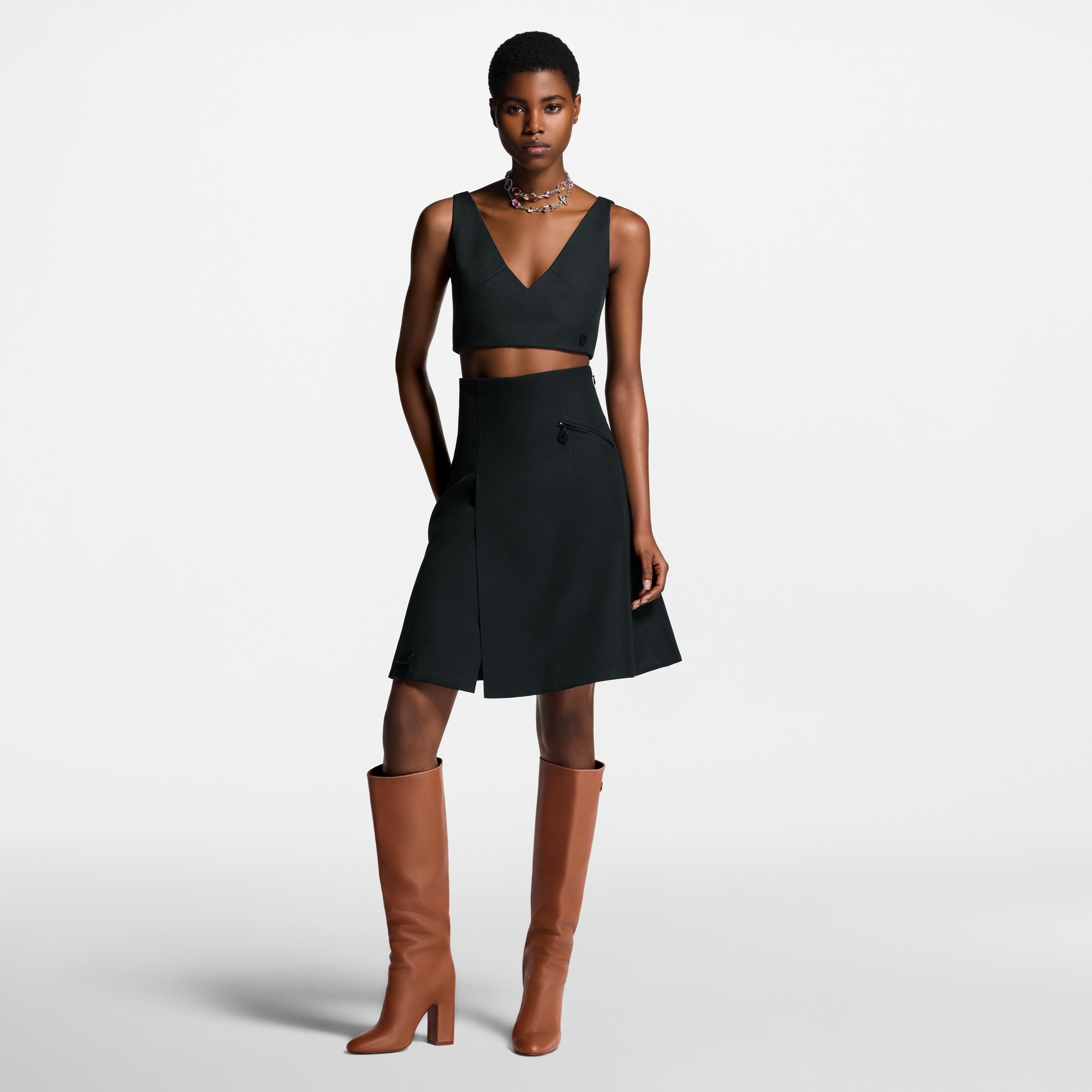 Technical Gabardine Crop Top  in Women