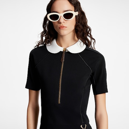 Technical Jersey Peter Pan Collar Dress in Women's Ready-to-Wear Dresses collections by Louis Vuitton (Product zoom)