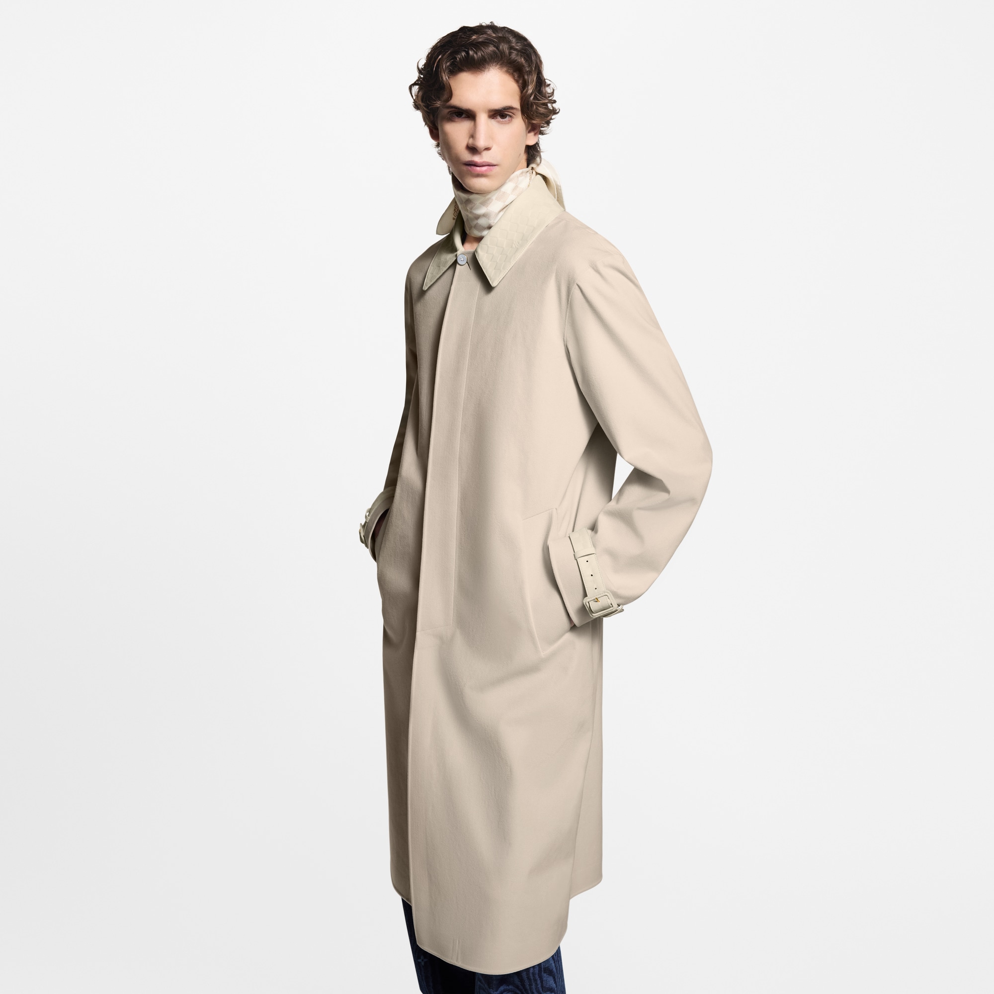 Technical Velvet Raincoat  in Men