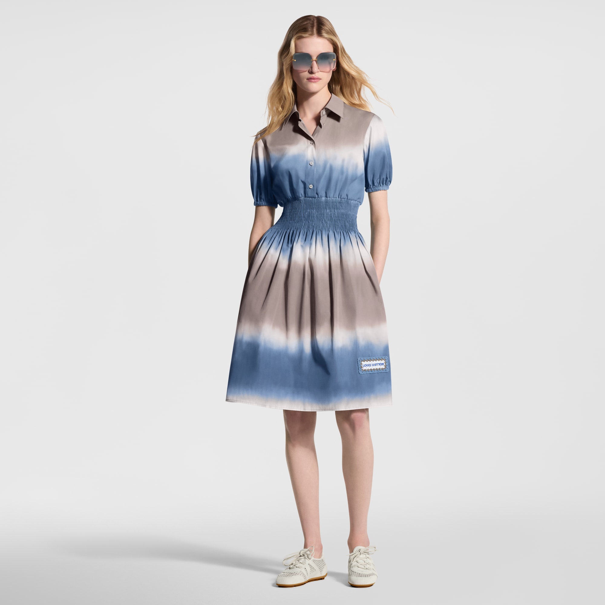 blue louis vuitton dress Louis Vuitton Blue Monogram Checks Denim Mini Dress S