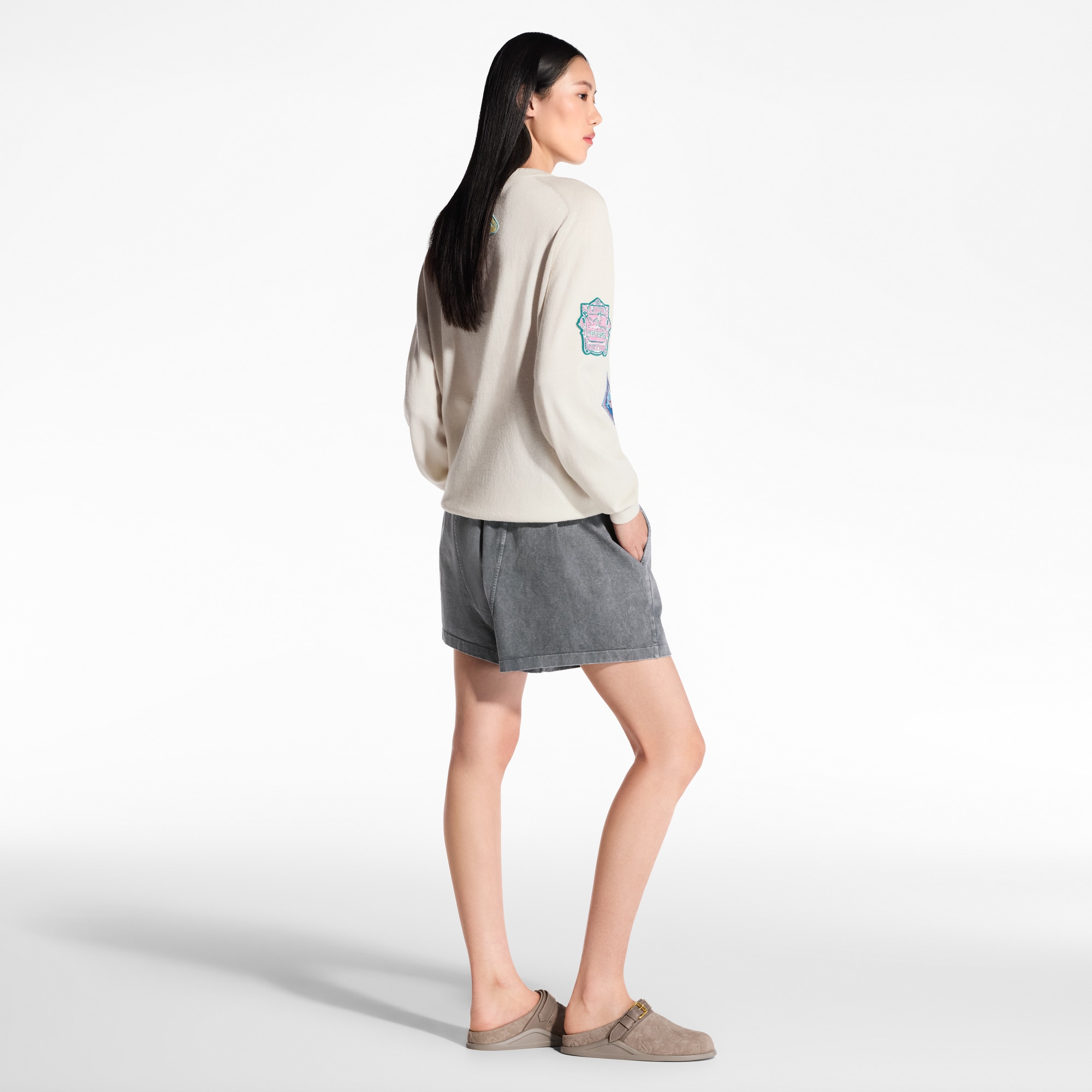 Travel Patch Cashmere Pullover  in Women