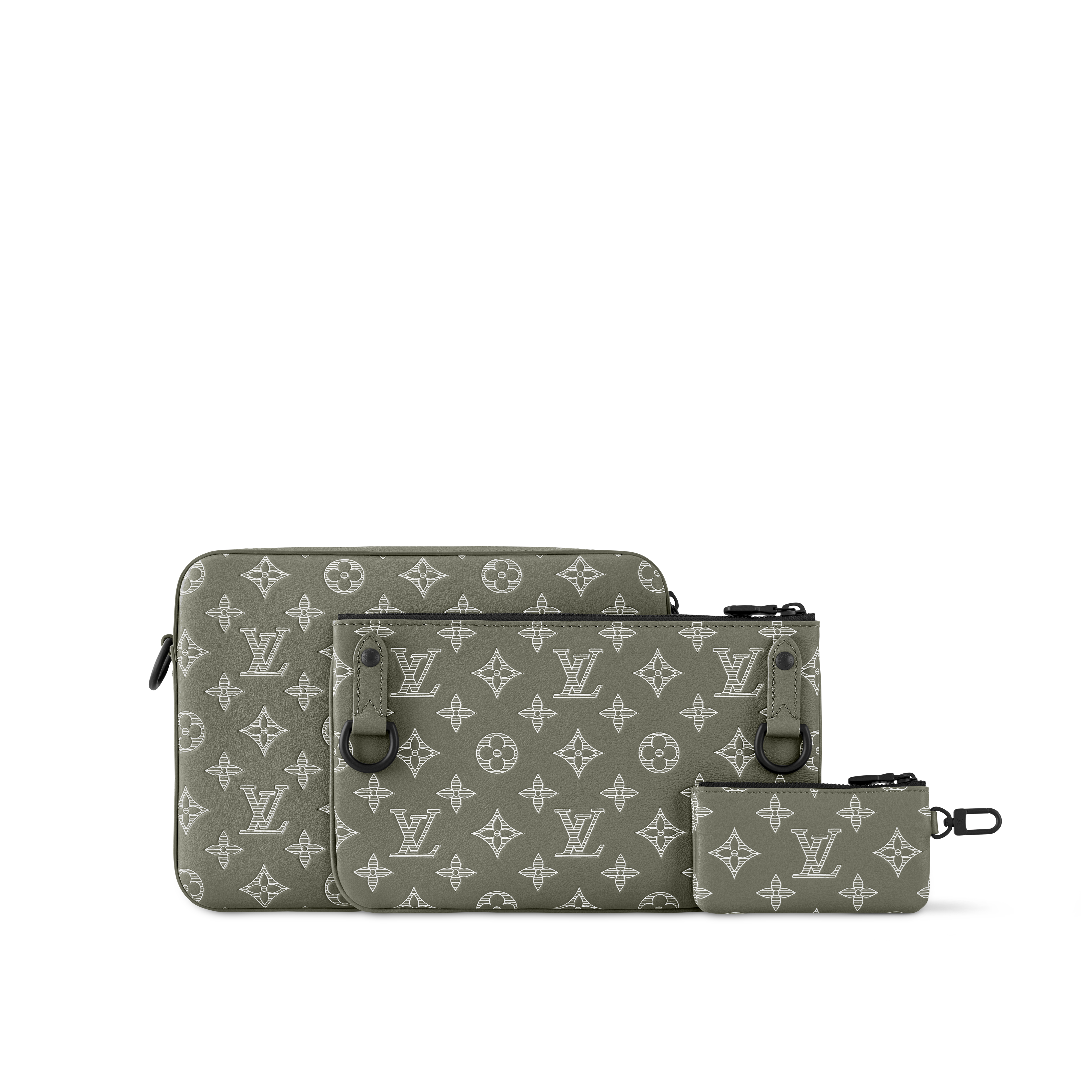 Trio Messenger Monogram Shadow Leather in Men