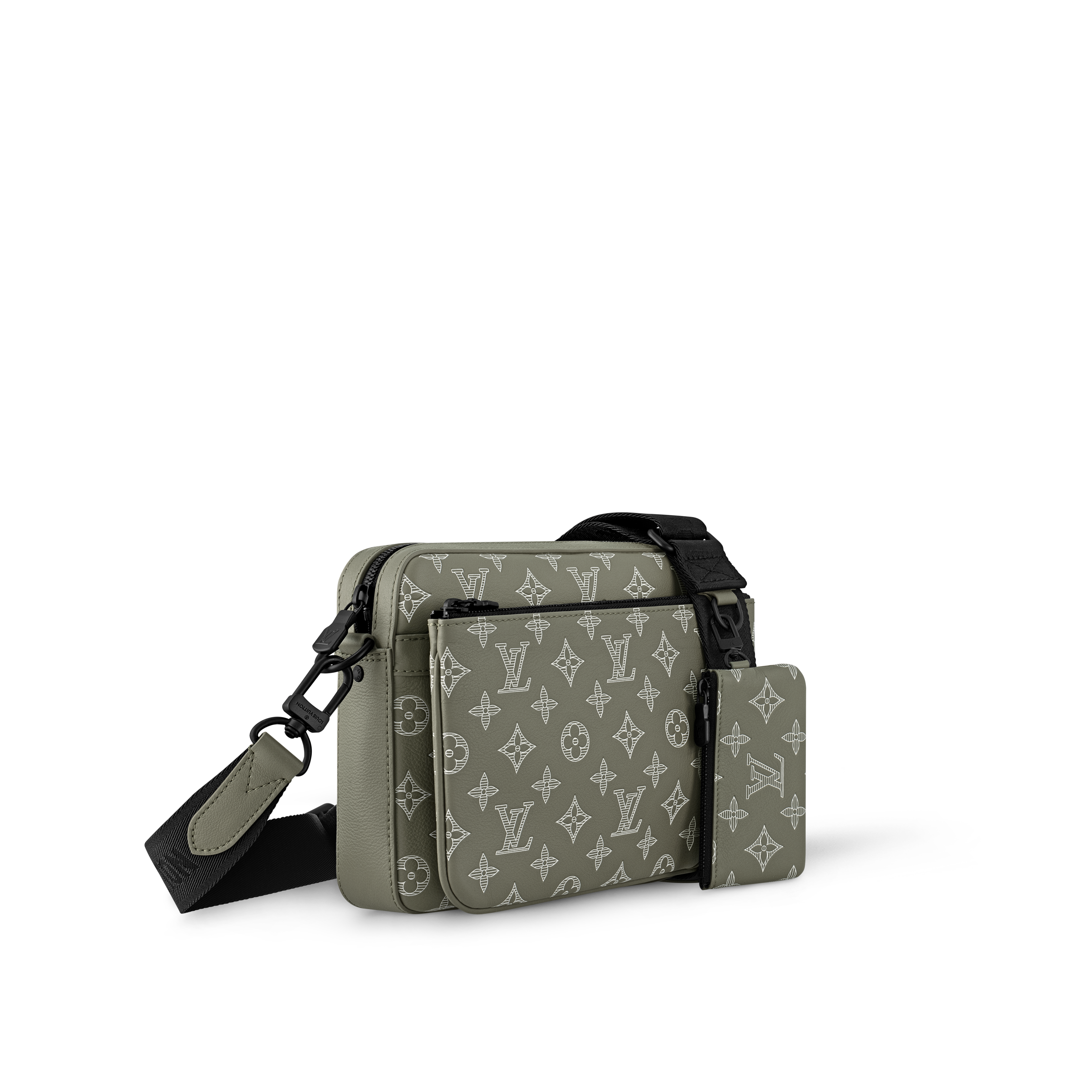 Trio Messenger Monogram Shadow Leather in Men