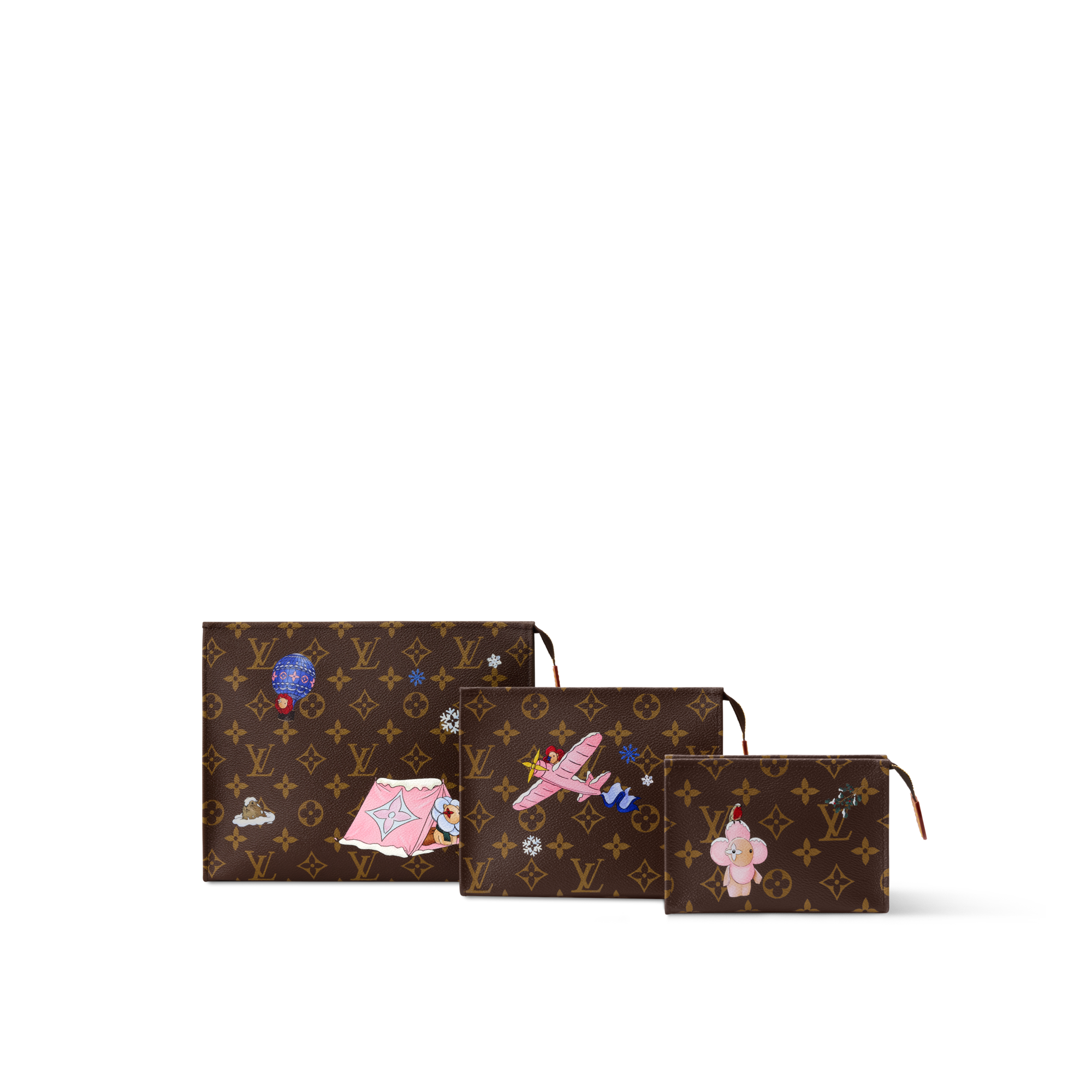 Trio Toilet Pouch Monogram Canvas in Women