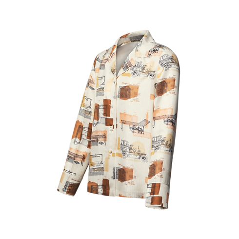 Trunk Print Pajama Shirt in Women's Ready-to-Wear Tops and Shirts collections by Louis Vuitton (Product zoom)