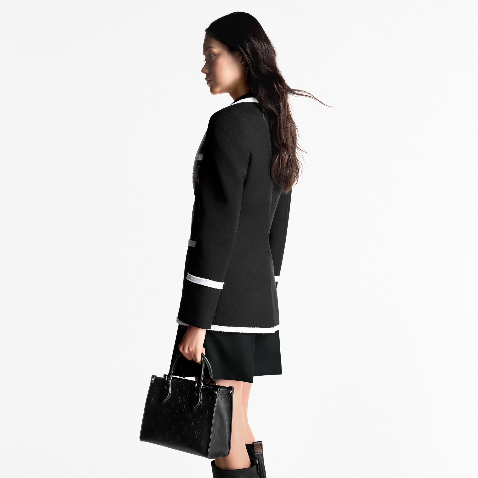 Tweed Trim Preppy Blazer   in Women