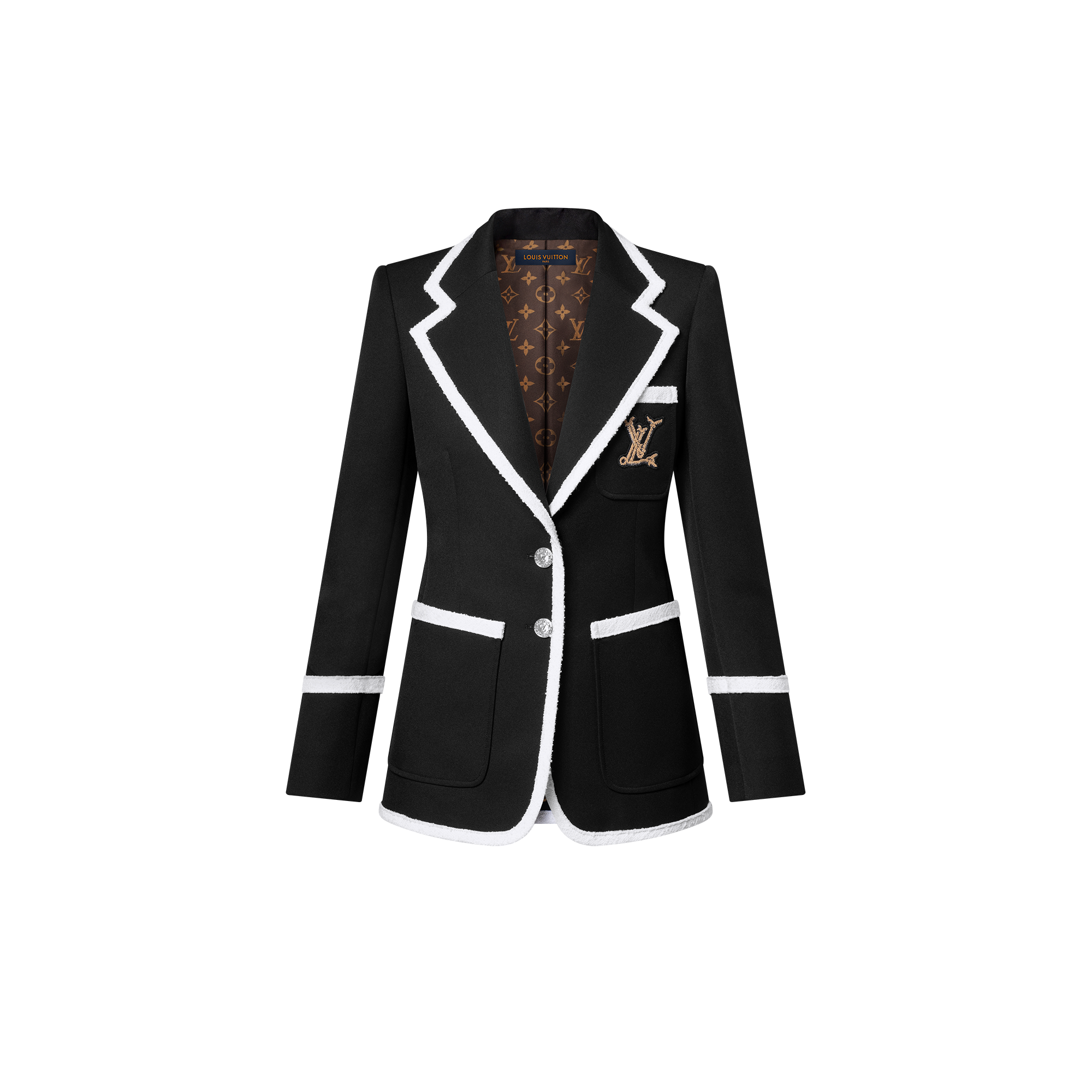 Tweed Trim Preppy Blazer   in Women