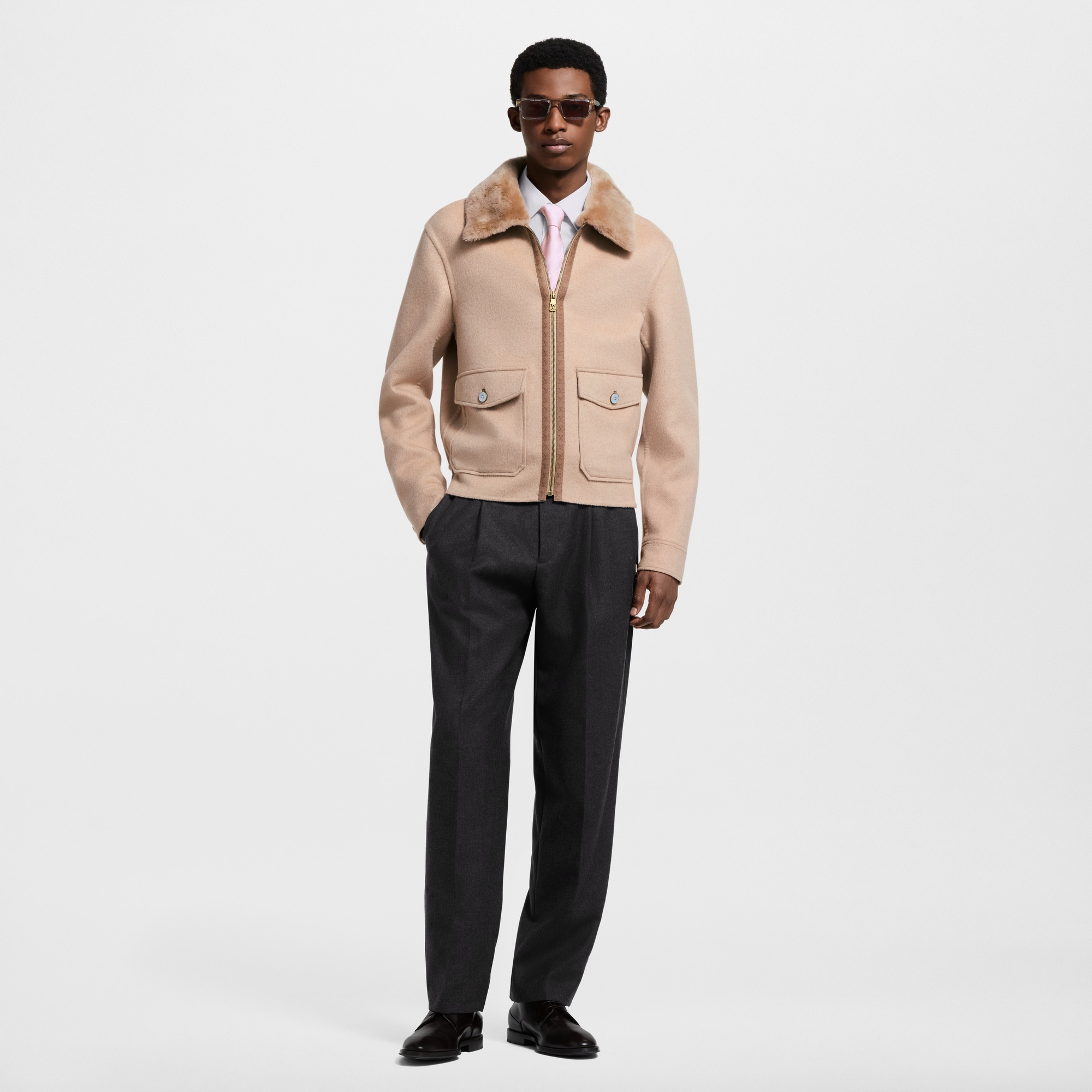 Vicuna-Cashmere Blend Double Face Blouson  in Men