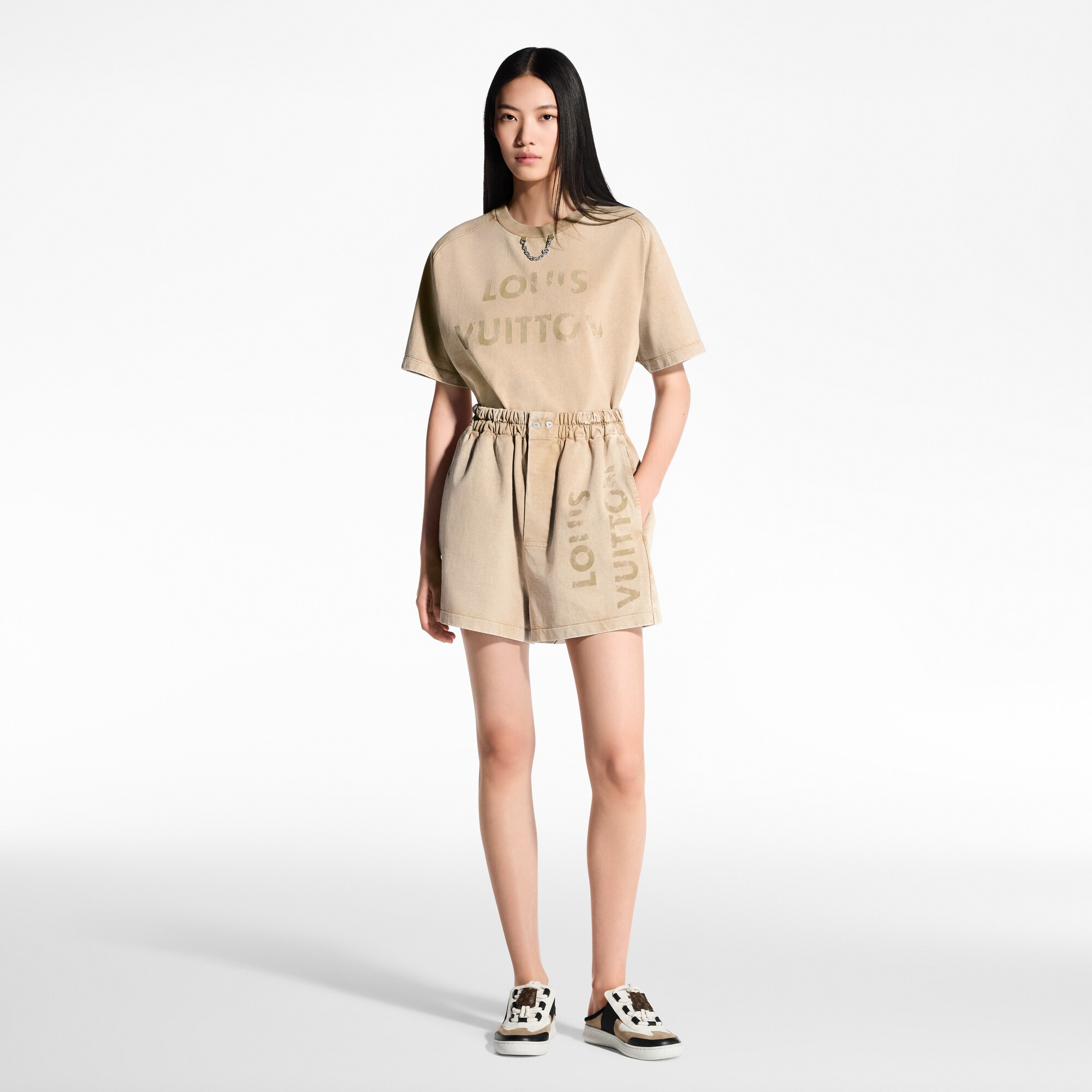 Vintage-Effect Boxer Shorts  in Women