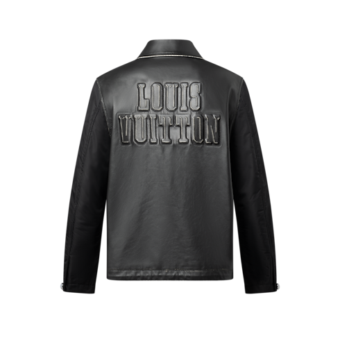 Vintage Effect Leather And Nylon Coach Jacket in Men's Ready-to-Wear Outerwear and Coats collections by Louis Vuitton (Product zoom)